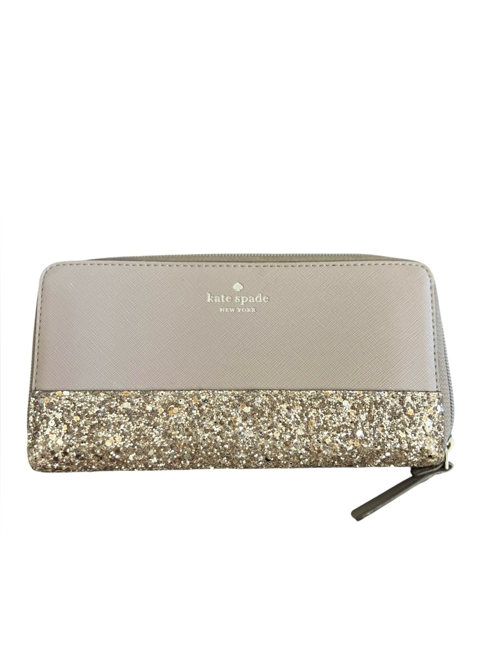 Kate Spade Greta Court Neda Glitter‎ Wallet Cityscape Gray